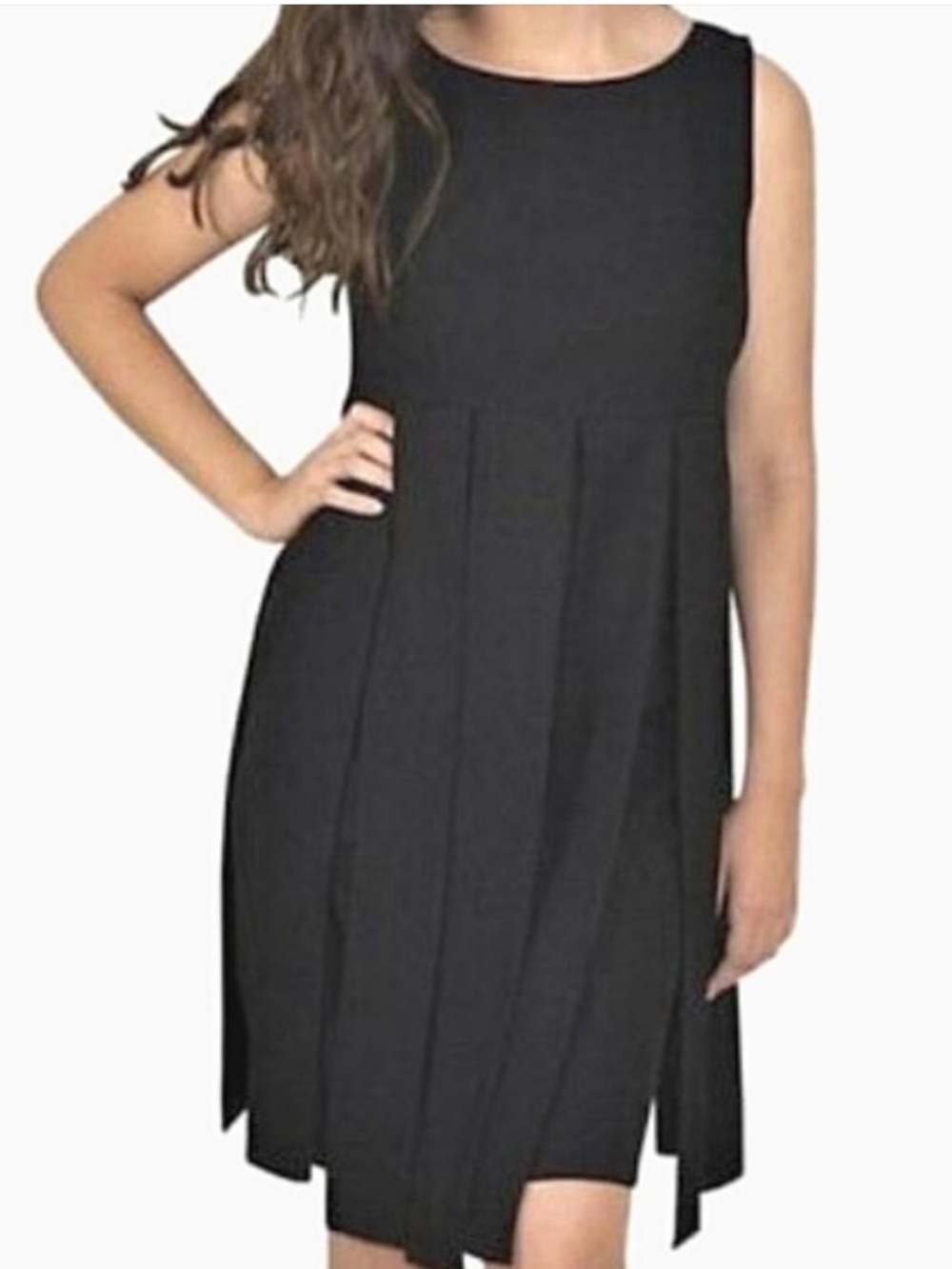 CAbi Empire Waist Sleeveless Flapper Dress in Black Size 0